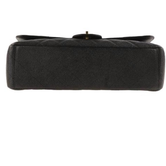 Double Flap Classic Maxi Black Leather Shoulder Bag - Picture 5 of 11